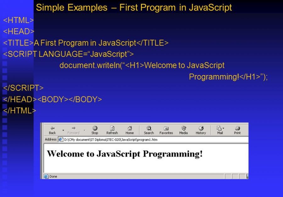 Tutorial On The First JavaScript Program- Webskitters